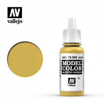 Краска vallejo серии model color - gold 70996, металлик (17 мл) фото цена описание